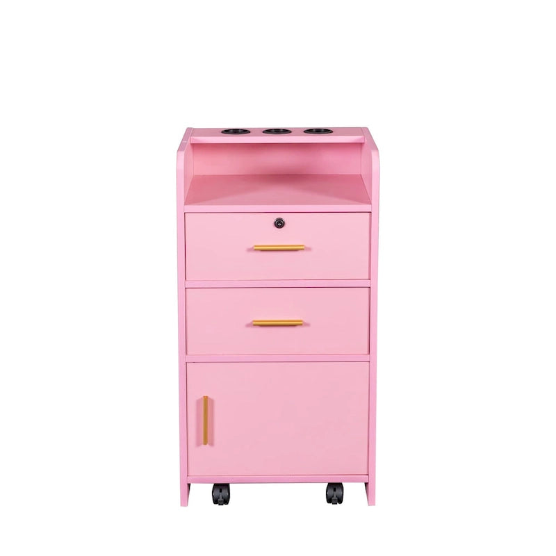 Meuble de rangement verrouillable pour salon de beauté