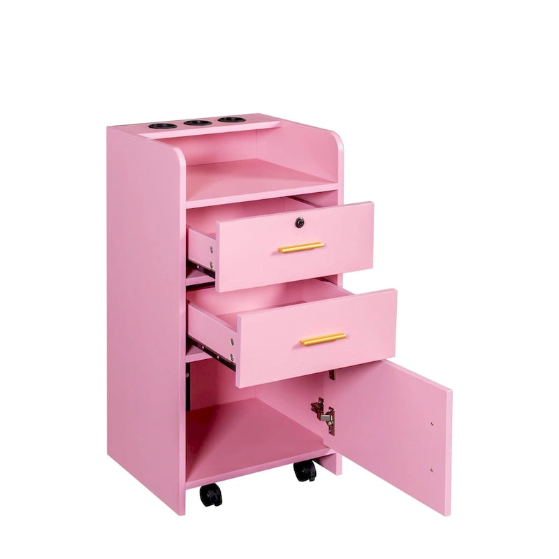 Meuble de rangement verrouillable pour salon de beauté