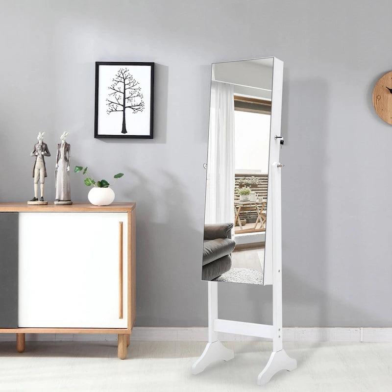 Armoire à bijoux simple et élégante avec miroir et éclairage LED