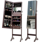 Armoire à bijoux simple et élégante avec miroir et éclairage LED