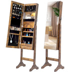 Armoire à bijoux simple et élégante avec miroir et éclairage LED