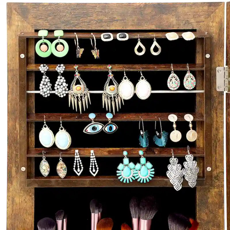 Armoire à bijoux simple et élégante avec miroir et éclairage LED