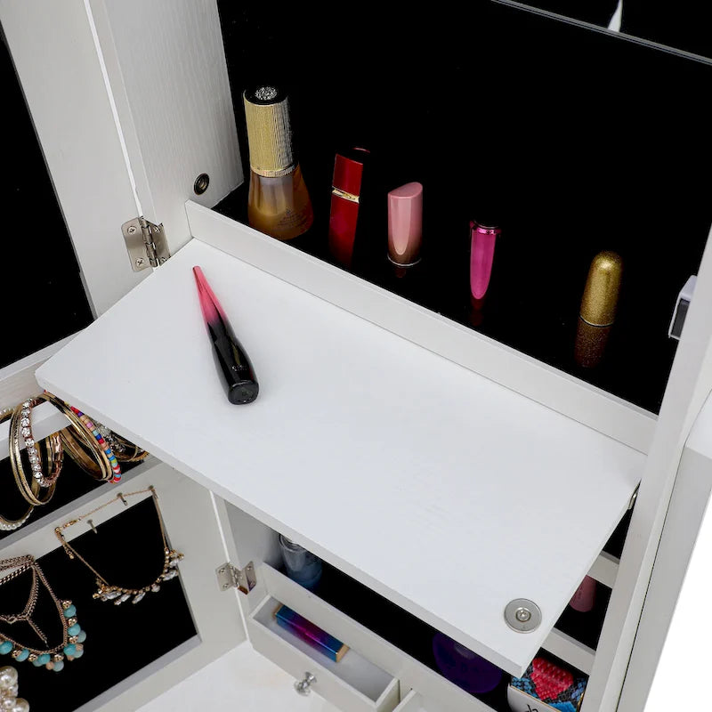 Armoire à bijoux simple et élégante avec miroir et éclairage LED