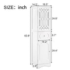 Meuble de rangement de salle de bain blanc sur pied avec étagère réglable