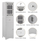 Meuble de rangement de salle de bain blanc sur pied avec étagère réglable