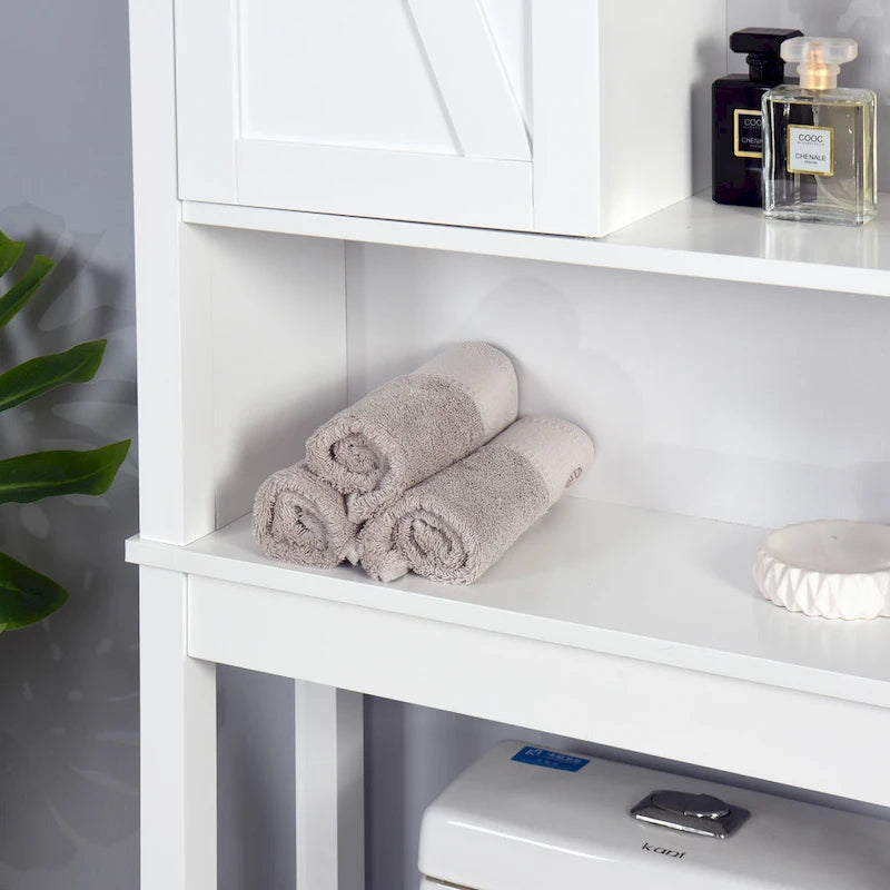 Meuble de rangement pour toilettes avec porte coulissante de style grange