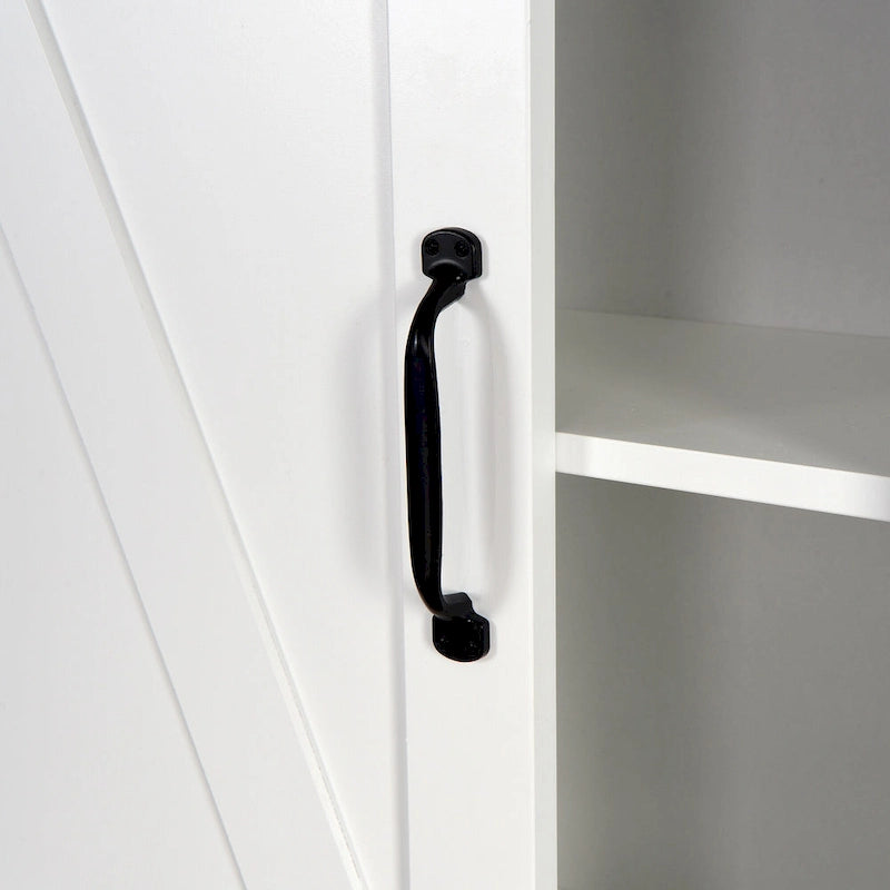 Meuble de rangement pour toilettes avec porte coulissante de style grange