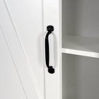 Meuble de rangement pour toilettes avec porte coulissante de style grange