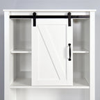 Meuble de rangement pour toilettes avec porte coulissante de style grange