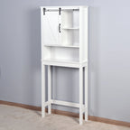 Meuble de rangement pour toilettes avec porte coulissante de style grange