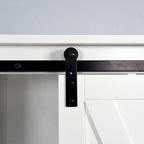 Meuble de rangement pour toilettes avec porte coulissante de style grange