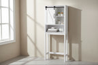 Meuble de rangement pour toilettes avec porte coulissante de style grange