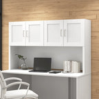 Armoire de bureau blanche à 4 portes, monoposte