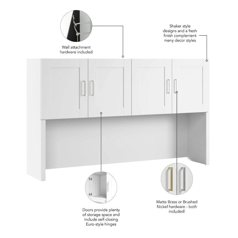 Armoire de bureau blanche à 4 portes, monoposte