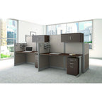 Ensemble de rangement de bureau 4 pièces cerisier/blanc – Armoire, classeur mobile et organiseurs de bureau, 1 personne