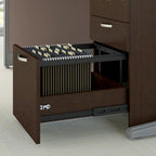 Ensemble de rangement de bureau 4 pièces cerisier/blanc – Armoire, classeur mobile et organiseurs de bureau, 1 personne