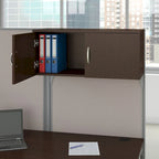 Ensemble de rangement de bureau 4 pièces cerisier/blanc – Armoire, classeur mobile et organiseurs de bureau, 1 personne