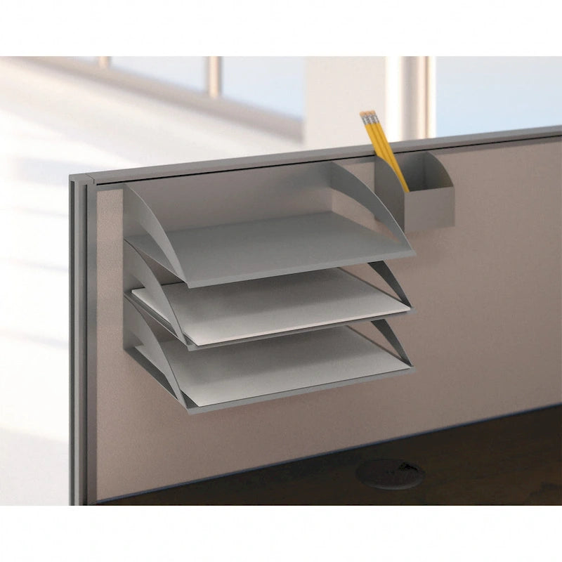 Ensemble de rangement de bureau 4 pièces cerisier/blanc – Armoire, classeur mobile et organiseurs de bureau, 1 personne