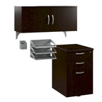 Ensemble de rangement de bureau 4 pièces cerisier/blanc – Armoire, classeur mobile et organiseurs de bureau, 1 personne