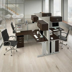 Ensemble de rangement de bureau 4 pièces cerisier/blanc – Armoire, classeur mobile et organiseurs de bureau, 1 personne