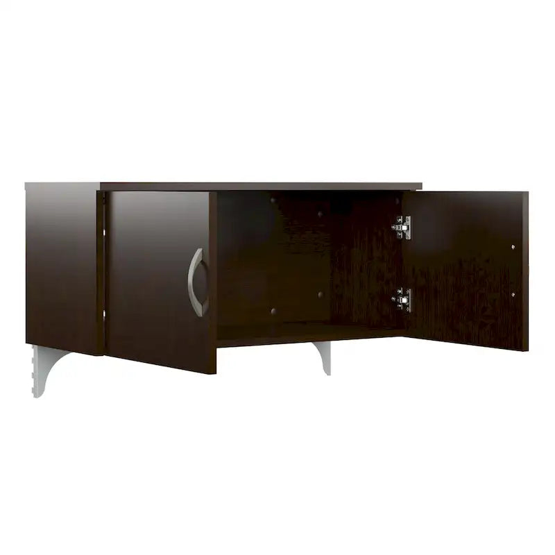 Ensemble de rangement de bureau 4 pièces cerisier/blanc – Armoire, classeur mobile et organiseurs de bureau, 1 personne