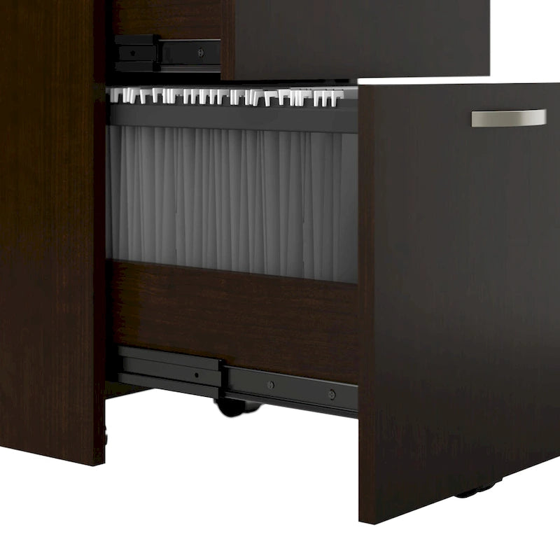 Ensemble de rangement de bureau 4 pièces cerisier/blanc – Armoire, classeur mobile et organiseurs de bureau, 1 personne