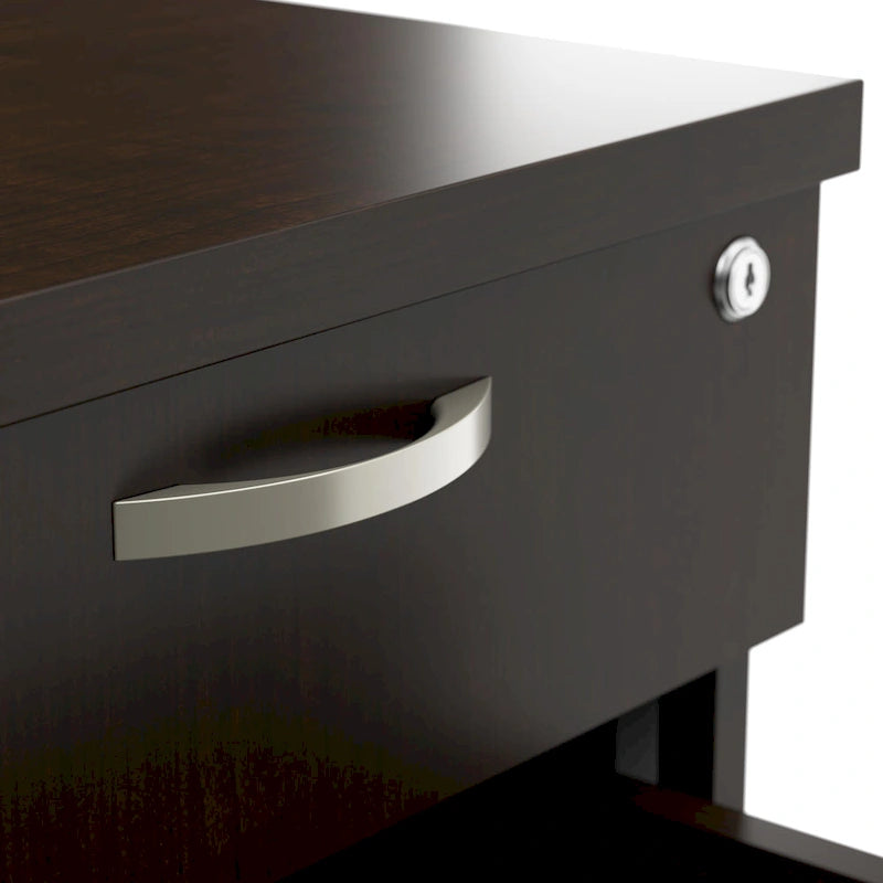 Ensemble de rangement de bureau 4 pièces cerisier/blanc – Armoire, classeur mobile et organiseurs de bureau, 1 personne