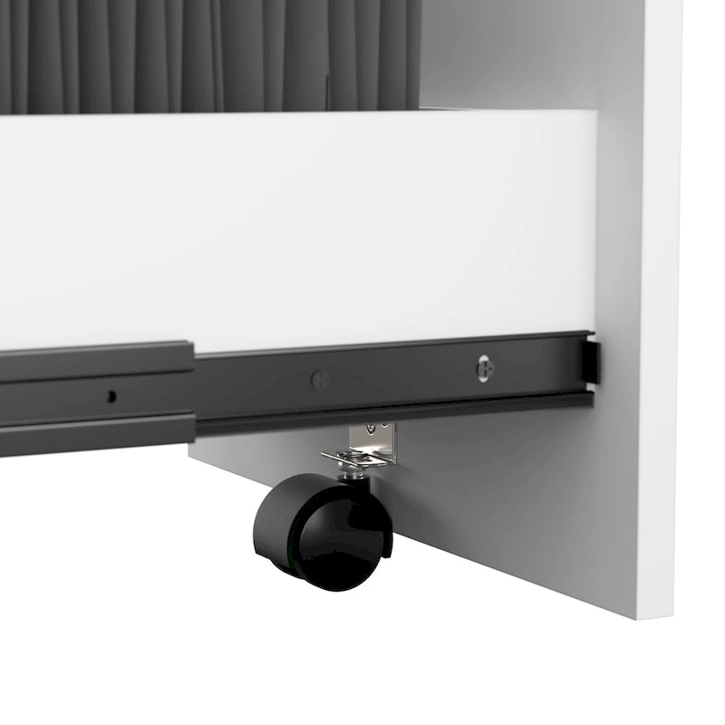 Ensemble de rangement de bureau 4 pièces cerisier/blanc – Armoire, classeur mobile et organiseurs de bureau, 1 personne