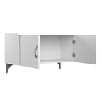 Ensemble de rangement de bureau 4 pièces cerisier/blanc – Armoire, classeur mobile et organiseurs de bureau, 1 personne