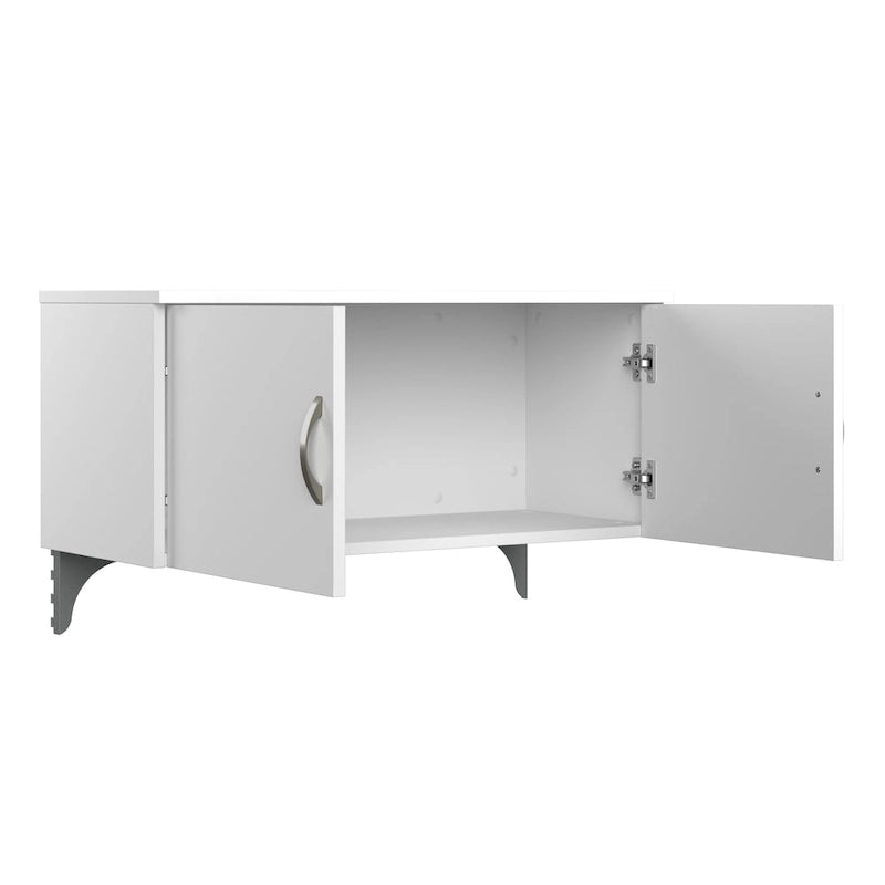 Ensemble de rangement de bureau 4 pièces cerisier/blanc – Armoire, classeur mobile et organiseurs de bureau, 1 personne