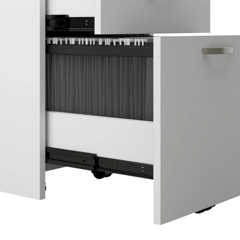 Ensemble de rangement de bureau 4 pièces cerisier/blanc – Armoire, classeur mobile et organiseurs de bureau, 1 personne