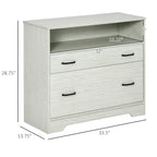 Classeur latéral avec étagère, Armoire de rangement de bureau à 2 tiroirs, Convient aux documents de format Lettre