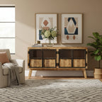 vidaXL Sideboard Brown and Black 63x11.8x31.5 Solid Rough Mango Wood
