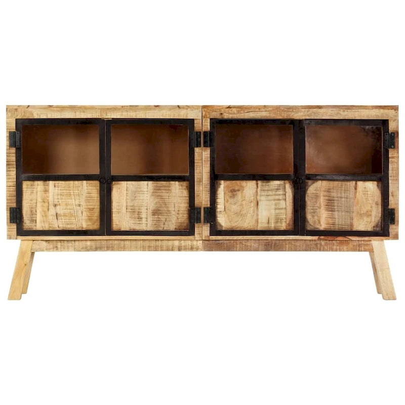 Buffet brun et noir 63x11.8x31.5 en bois de manguier massif brut