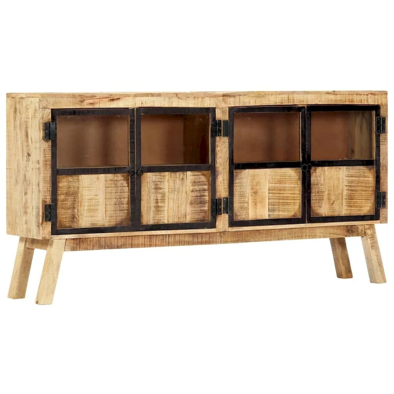 Buffet brun et noir 63x11.8x31.5 en bois de manguier massif brut