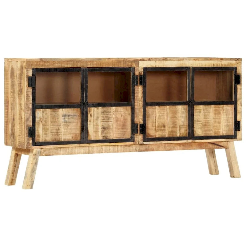 Buffet brun et noir 63x11.8x31.5 en bois de manguier massif brut