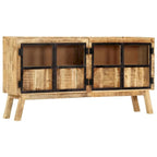 Buffet brun et noir 63x11.8x31.5 en bois de manguier massif brut