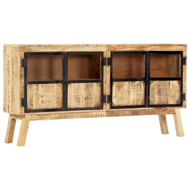 Buffet brun et noir 63x11.8x31.5 en bois de manguier massif brut