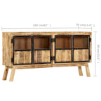 Buffet brun et noir 63x11.8x31.5 en bois de manguier massif brut