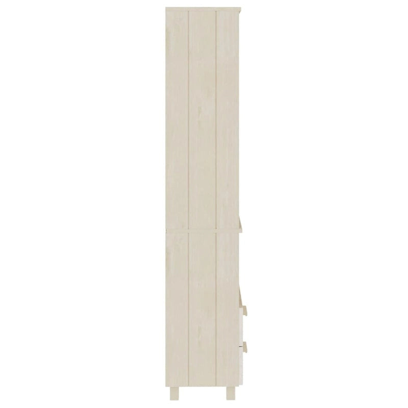Bibliothèque avec armoire de rangement en pin massif pour entrée - 23,6x13,8x70,9
