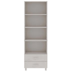 Bibliothèque avec armoire de rangement en pin massif pour entrée - 23,6x13,8x70,9