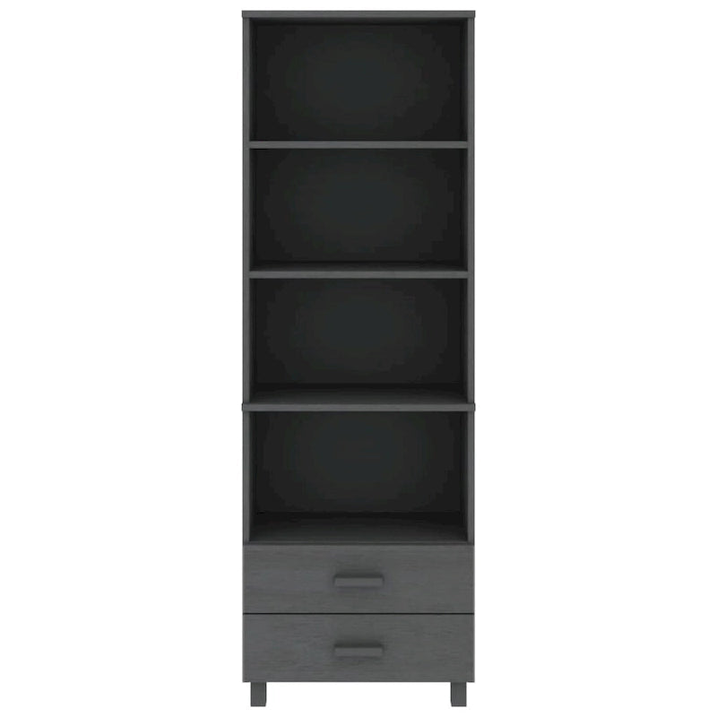 Bibliothèque avec armoire de rangement en pin massif pour entrée - 23,6x13,8x70,9