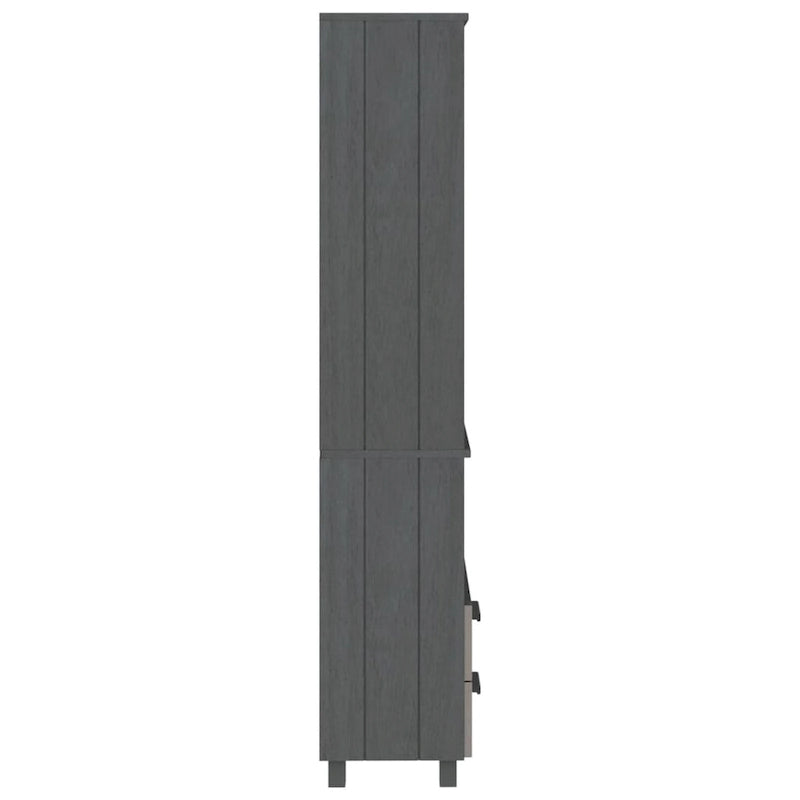 Bibliothèque avec armoire de rangement en pin massif pour entrée - 23,6x13,8x70,9