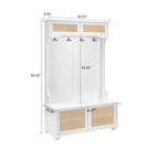 Commode de rangement en bois de style ferme classique avec portes d'armoire décoratives en rotin tressé
