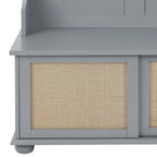 Commode de rangement en bois de style ferme classique avec portes d'armoire décoratives en rotin tressé