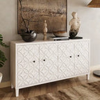 Meuble d'appoint 4 portes en bois, buffet de salle à manger – N/A