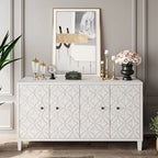 Meuble d'appoint 4 portes en bois, buffet de salle à manger – N/A