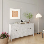 Meuble d'appoint 4 portes en bois, buffet de salle à manger – N/A
