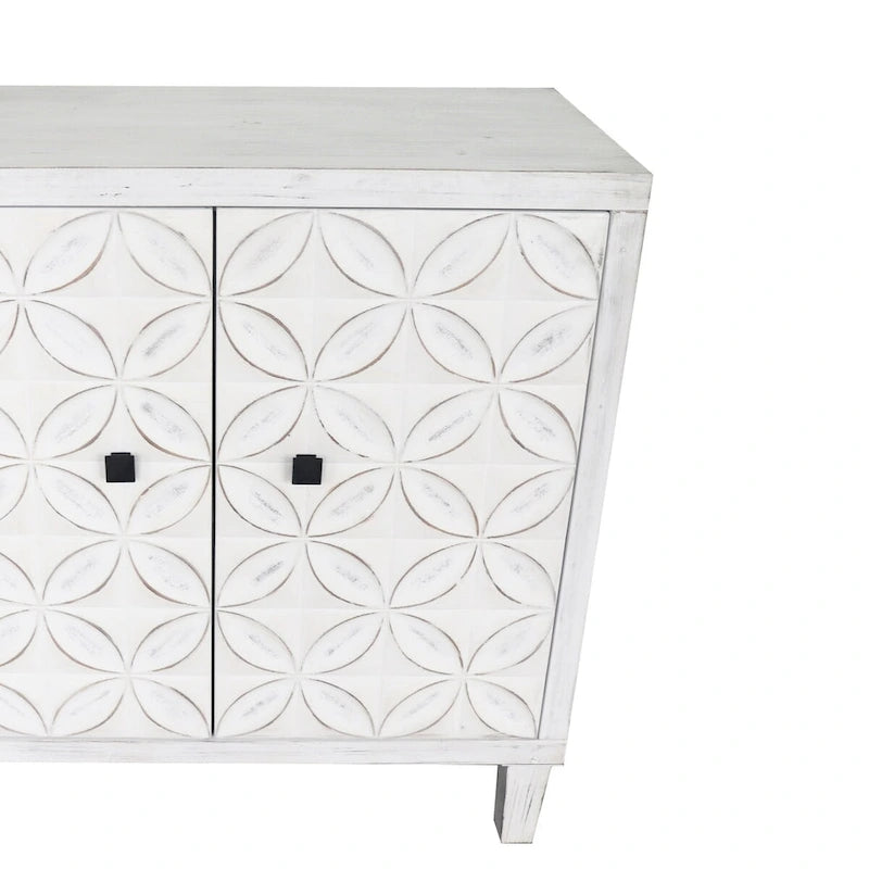 Meuble d'appoint 4 portes en bois, buffet de salle à manger – N/A