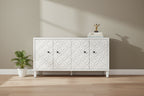 Meuble d'appoint 4 portes en bois, buffet de salle à manger – N/A
